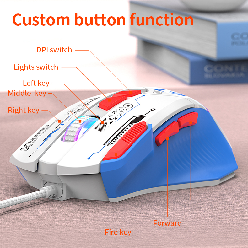 XUNFOX G7 เมาส์สําหรับเล่นเกมแบบมีสายพร้อมไฟ RGB ความแม่นยําสูง 12800 DPI Sensor Tactile Mechanical - รูปที่ 2