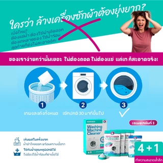 LOGESKI ผงล้างถังเครื่องซักผ้า ไม่ต้องแช่ ขจัดคราบฝังแน่นและเชื้อรา ขจัดกลิ่นอับ ฆ่าเชื้อ 99.9%