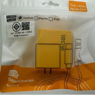 หัวชาร์จเร็ว 120W สายชาร์จ type c อะแดปเตอร์ typ c adapter QC 3.0 ชุดชาร์จเร็ว PD 2 ช่อง สําหรับ iP 15 14 12 Micro TYPEC