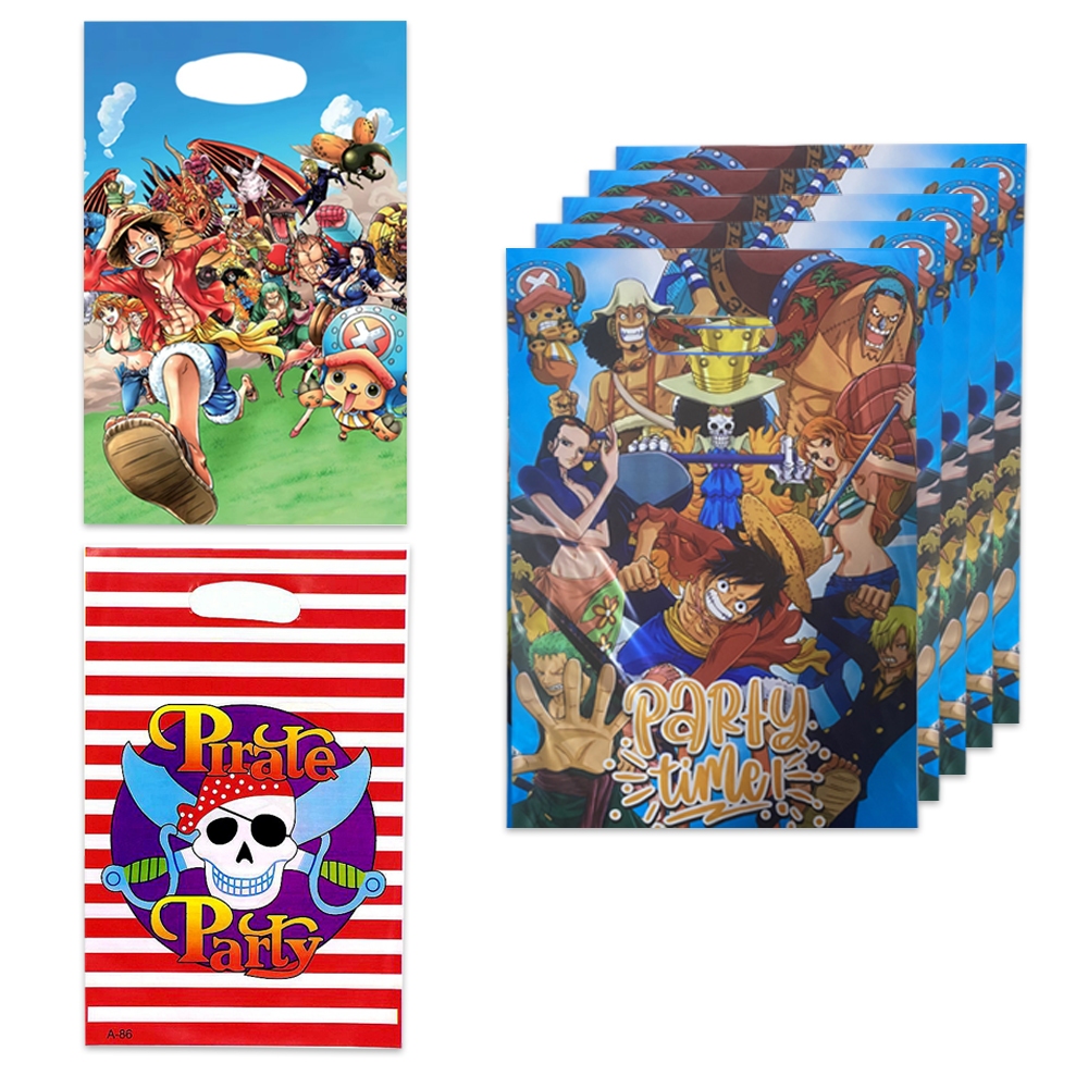 One Piece party พลาสติก Goodie กระเป๋า 10/20/30 ชิ้น loot กระเป๋า Candy ของขวัญกระเป๋าสําหรับงานแต่งงานวันเกิดตกแต่งพลาสติก loot กระเป๋าสําหรับวันเกิด party สําหรับเด็กผู้หญิง