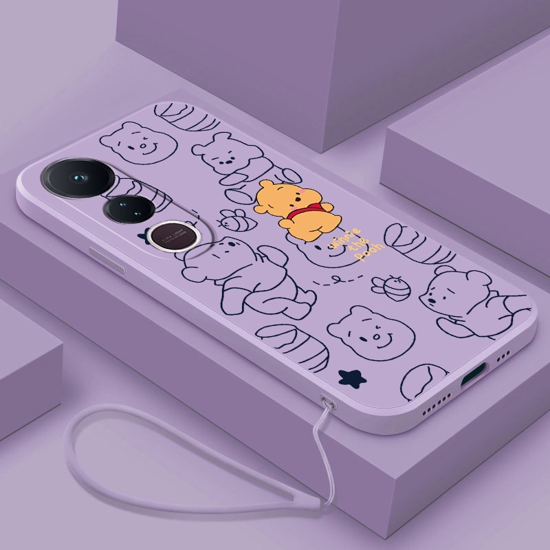 Vivo V50 Lite v50Lite 5G Premium Silicon Case Cute Winnie The Pooh Case Soft Cover