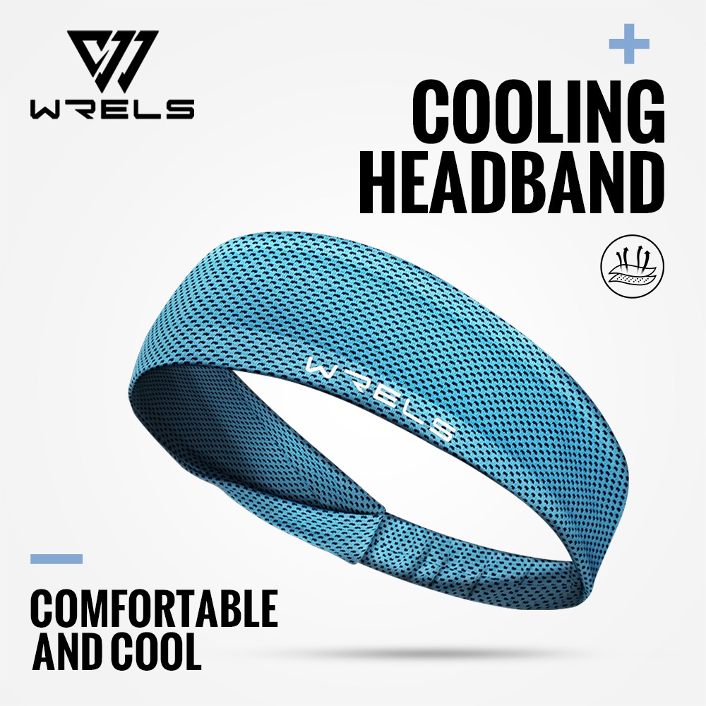 WRELS คุณค่า แถบคาดศีรษะกีฬายืดหยุ่นฟิตเนสดูดซับเหงื่อระบายอากาศผ้าคลุมศีรษะกันลื่น #FD0330