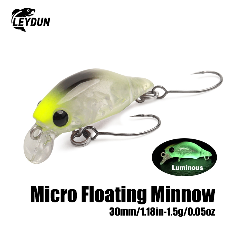 LEYDUN เหยื่อตกปลา 30 มม. 1.5g ลอย Good Action Hard Crankbaits Wobblers – โปรปัง