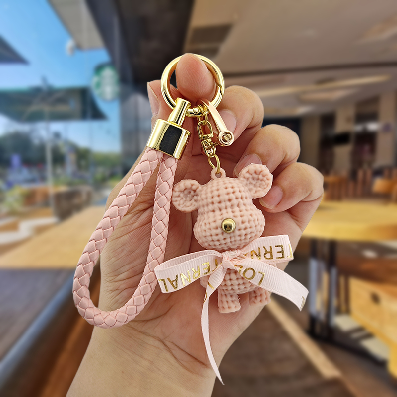 แฟชั่นการ์ตูนชายและหญิงหัวเข็มขัดรถ พวงกุญแจรถ keychains