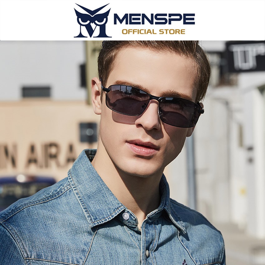 MENSPE แว่นกันแดดโพลาไรซ์ กรอบสี่เหลี่ยม สำหรับขับรถ แบบคลาสสิก UV400 กัน紫外线夜间清晰视野 - รูปที่ 2
