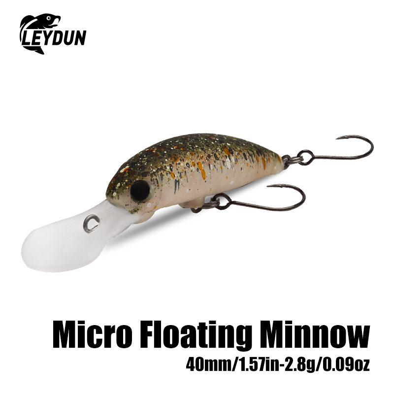 LEYDUN เหยื่อตกปลา 40 มม. 2.8g ลอย Good Action Hard เหยื่อคุณภาพสูง Crankbaits