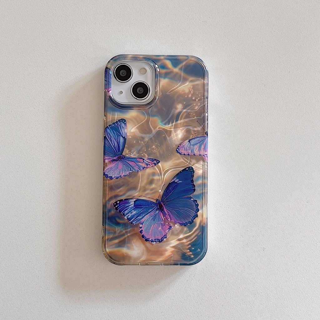 เคสไอโฟน  เคสไอโฟน 13  เคสไอโฟน11 กันกระแทก ลายคลื่นน้ำ ลายผีเสื้อ TPU โปร่งใส
