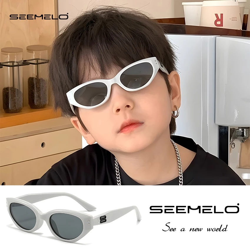 SEEMELO เด็กกันแดดโพลาไรซ์สแควร์กรอบแว่นกันแดดคลาสสิกขับรถแว่นตากันแดด ยูวี400สะอาดวิสัยทัศน์ ความละเอียดสูง ตาขี่จักรยานขี่แว่นตาวิ่งส