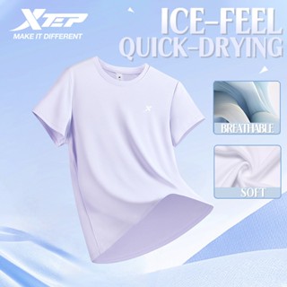 【xtep】ice silk | กีฬาแขนสั้นผู้หญิงฤดูร้อนวิ่งการฝึกอบรมฟิตเ…