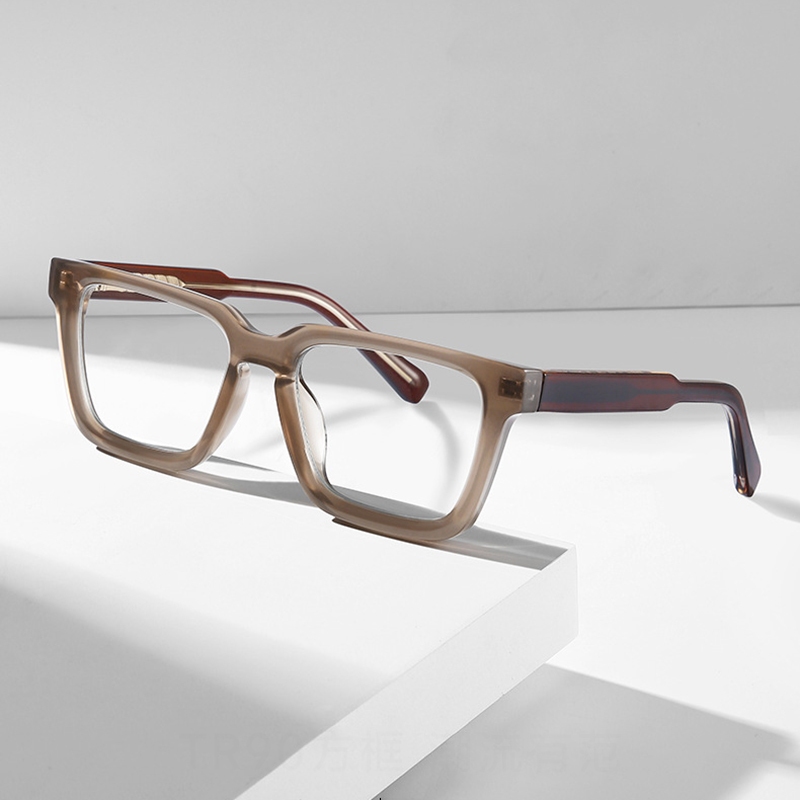 Ultralight Square TR90 กรอบแว่นตา Unisex เลนส์โปร่งใส ป้องกันแสงสีฟ้า แว่นตาออปติคอล