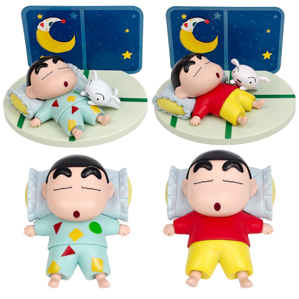 7.5 ซม.เครยอนชินจังอะนิเมะรูปNohara Shinnosuke Shiro Sleep LifeฉากGKรูปปั้นQรุ่นPVC Action Figuresตุ๊กตาของเล่น