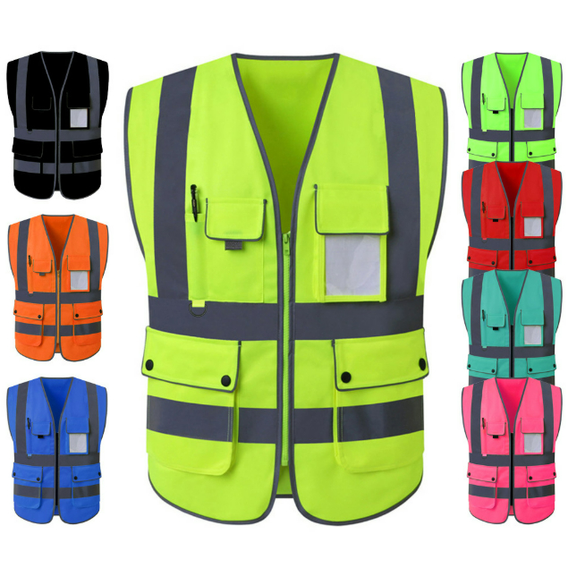 COMERSAFE American Standard ANSI/ISEA 107 Manager เสื้อกั๊กสะท้อนแสงสำหรับงานก่อสร้างและความปลอดภัยทางจราจร