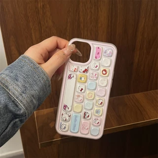 Insน่ารักการ์ตูนGirly kt Cat 3Dคีย์บอร์ดเนื้อเคสโทรศัพท์สําหรับiPhone 16 Pro Max 15 Promax 11 12 13 mini 14Plus 11 Pro Max X XS XR XS Max 7 8 7Plusกันกระแทกปลอกนุ่ม