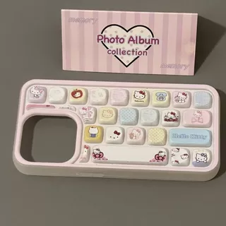 Insน่ารักการ์ตูนGirly kt Cat 3Dคีย์บอร์ดเนื้อเคสโทรศัพท์สําหรับiPhone 16 Pro Max 15 Promax 11 12 13 mini 14Plus 11 Pro Max X XS XR XS Max 7 8 7Plusกันกระแทกปลอกนุ่ม