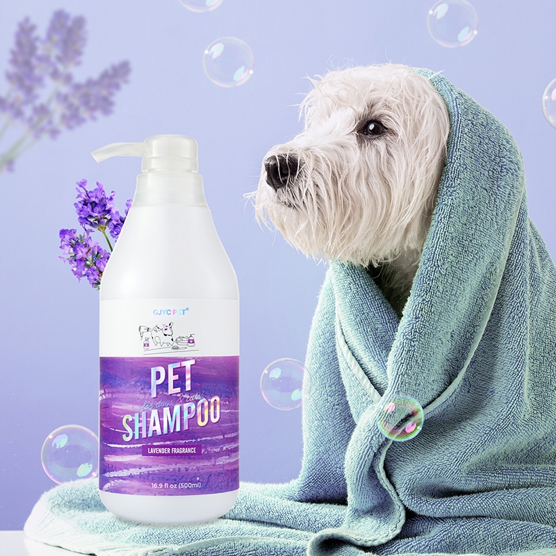 GJYC PET Pet Lavender Scent Shampoo Conditioner 500ml Cat Dog Deeply Clean Moisturize Hair ลบหมัดและ