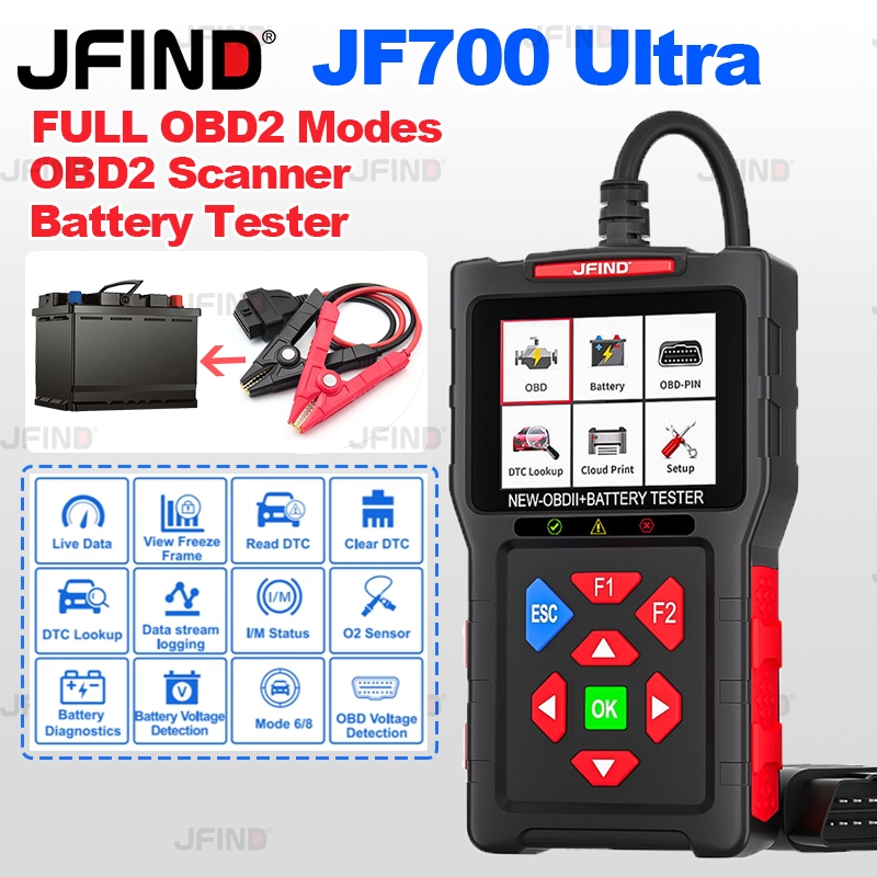 【Thai menu】JF700 Ultra JFind 6V 12V 24V รถ OBD2 รถวินิจฉัยและรถจักรยานยนต์ Fault Code Reader OBD เคร