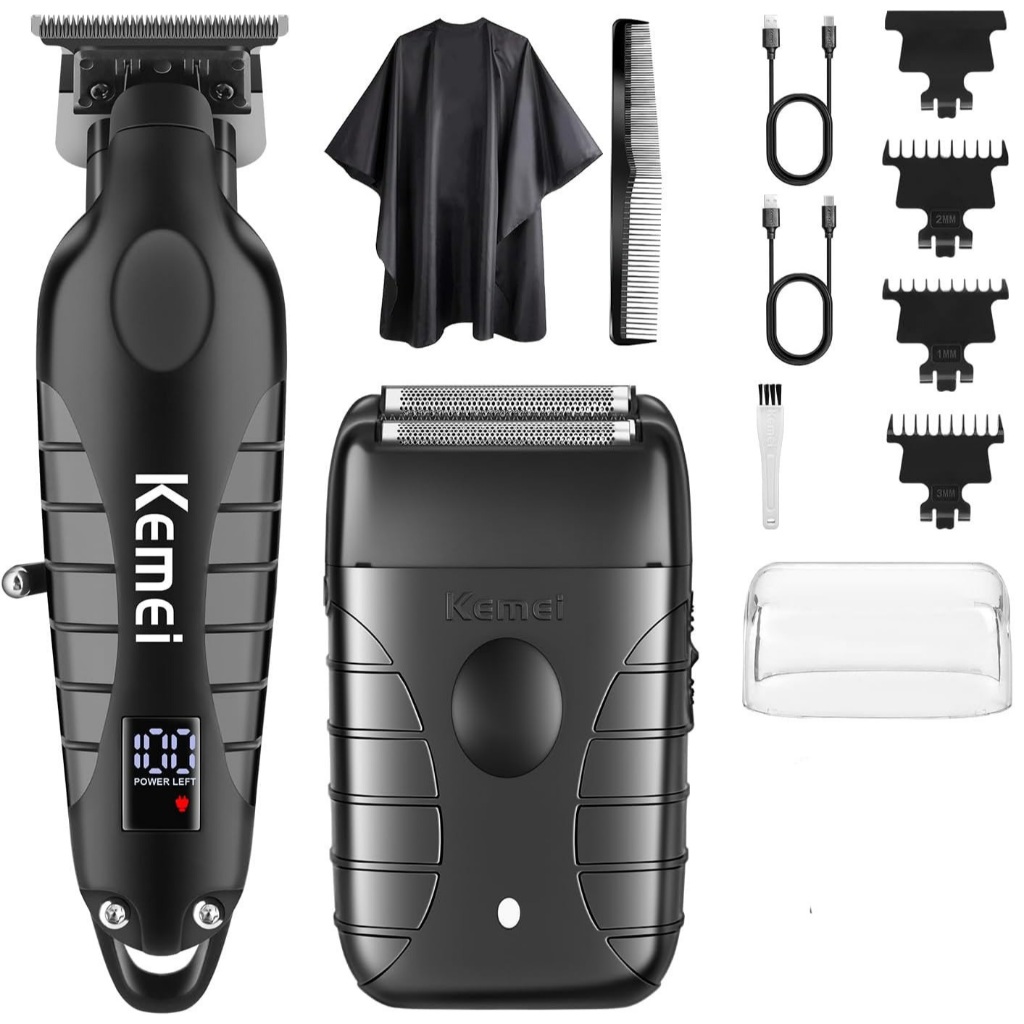 Kemei Professional เครื่องโกนหนวดฟอยล์ไฟฟ้าสําหรับผู้ชาย Beard Trimmer Men Grooming ชุดฟอยล์ชุดโกนหน