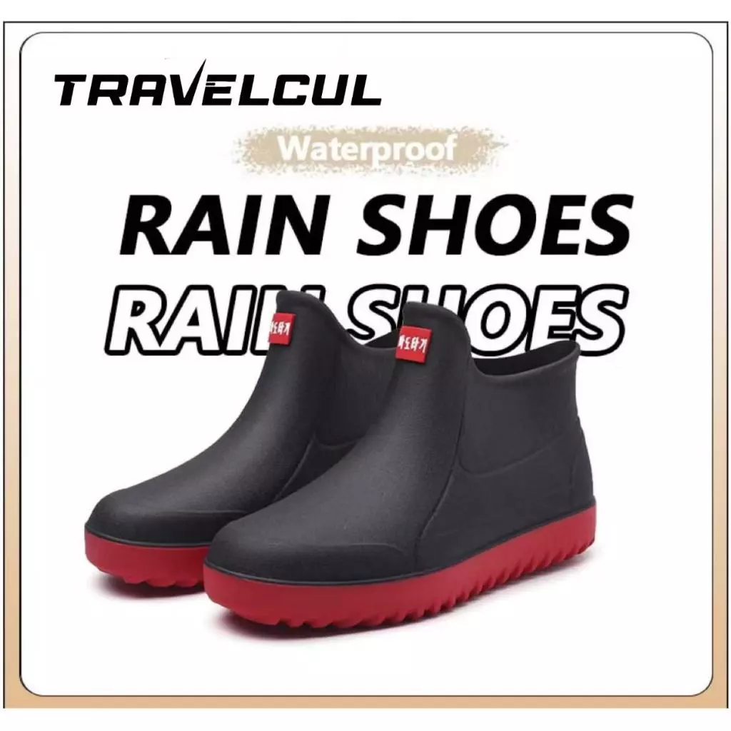 TRAVELCUL รองเท้ากันฝนผู้ชาย พื้นกันลื่น