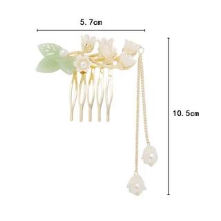 Lily of the Valley คว้าคลิปกิ๊บ Tangled ดอกไม้พู่ใหม่สไตล์จีนผมม้วนสไตล์โบราณขั้นตอนสั่นกิ๊บระดับไฮเอนด์