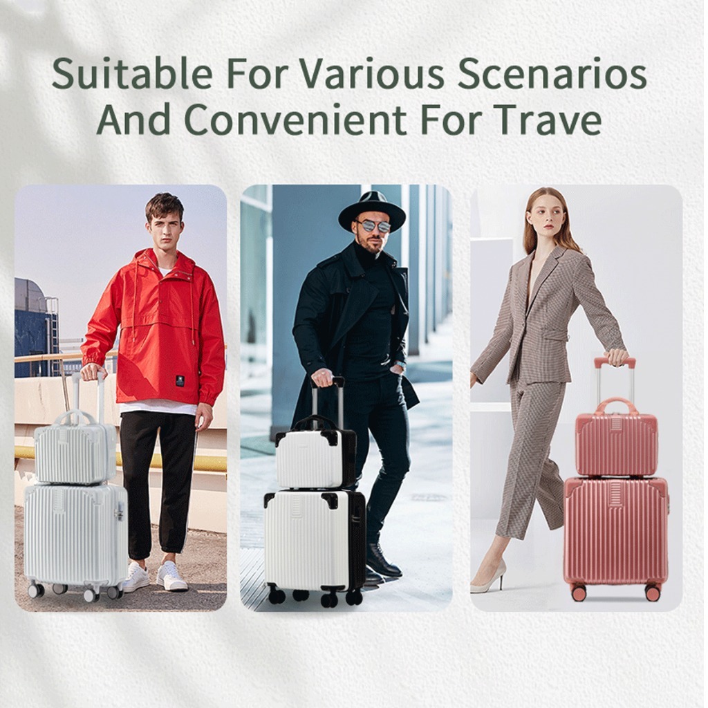 【สต็อกไทยพร้อมส่ง】กระเป๋าเดินทาง ขนาด14/18นิ้ว กระเป๋าลากขึ้นเครื่อง น้ำหนักเบา ล้อหมุนได้360องศา มีที่วางแก้ว สไตล์เกาหลี - รูปที่ 6