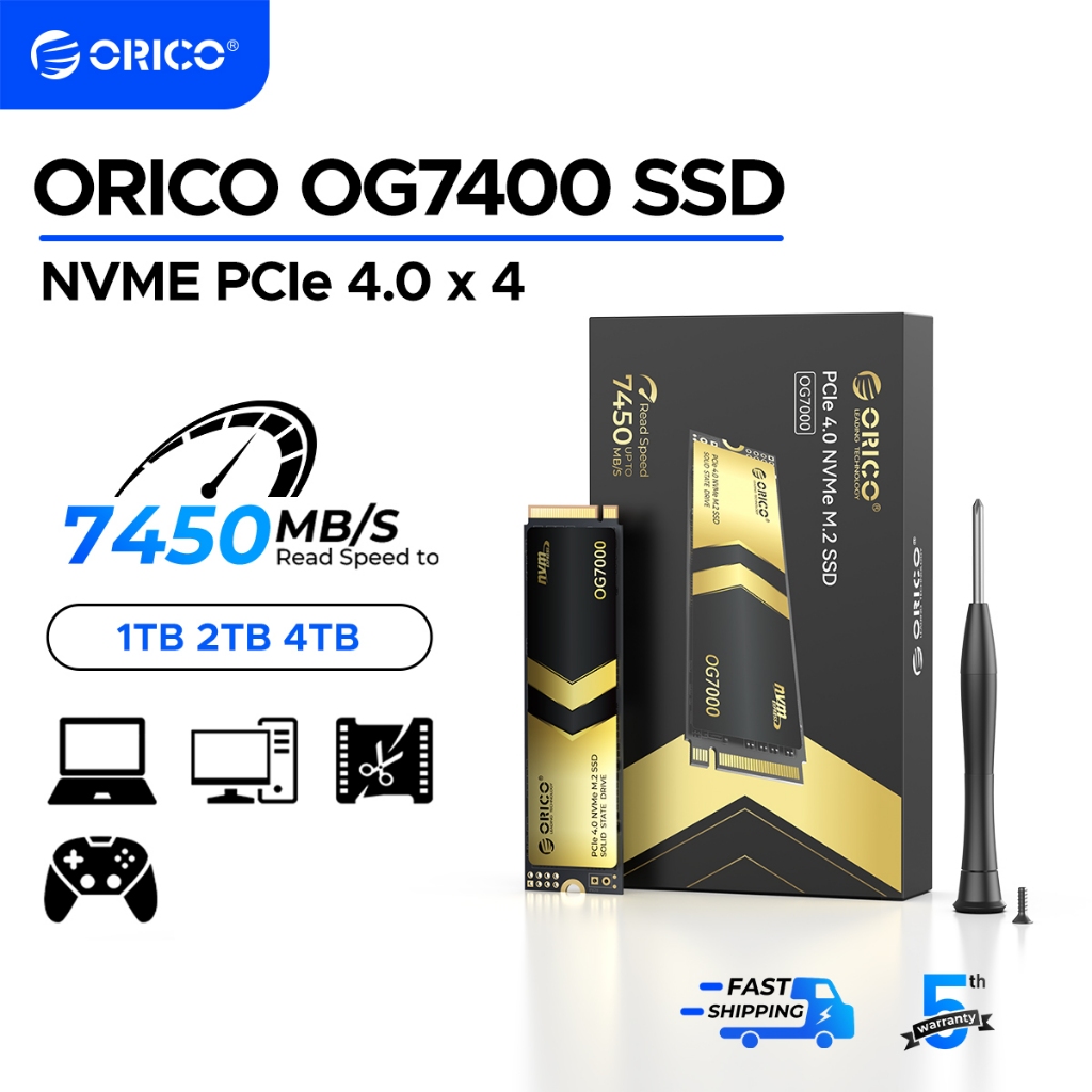 ORICO M.2 Solid State Drive SSD 1T 2T 4TB PCIe 4.0 SSD for Desktop Computers and Laptops(OG7000)