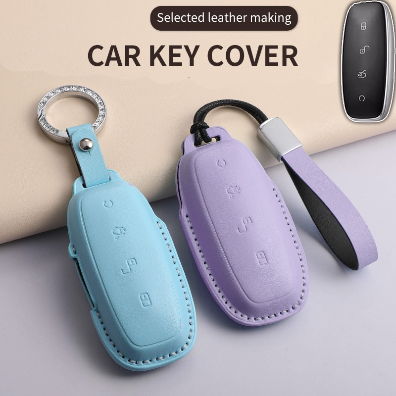 DENZA D9 อะไหล่รถยนต์ ฝาครอบกุญแจรถ DENZA D9 EV 2024-2025 BYD DENZA EV กรณีกุญแจรถ พวงกุญแจรถ กระเป๋