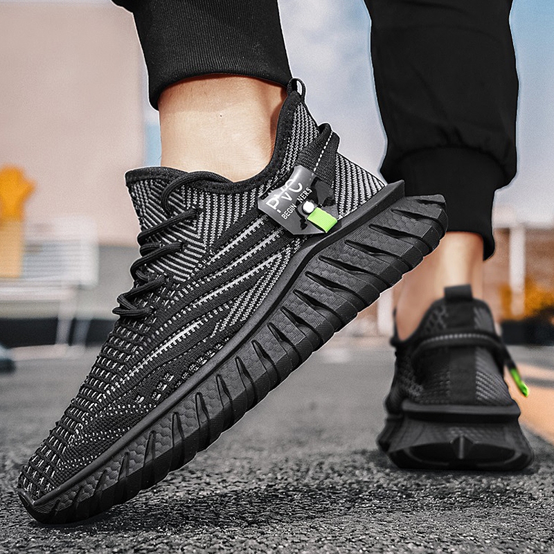 Bamboo Forest Flying รองเท้าถักกีฬารองเท้า Casual รองเท้าอินเทรนด์หนา Soled All-Match นักเรียนรองเท้