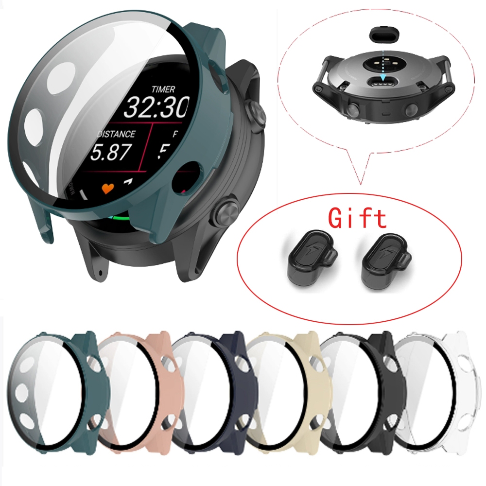 เคส Garmin Forerunner 570 ป้องกันหน้าจอสําหรับผู้เบิกทาง Garmin 970 Full Coverage Glass Smartwatch P