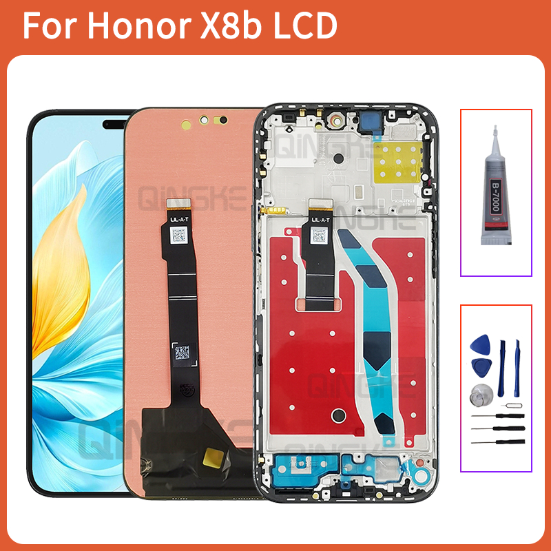 6.7 "AMOLED สําหรับ Honor X8b LCD LLY-LX1 จอแสดงผลกรอบ Touch Panel Digitizer สําหรับ Honor X8B LCD ก