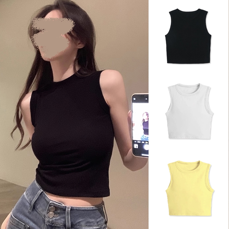 【จัดส่งตลอด 24 ชั่วโมง】🔥BCKR สั้น เข้ารูป เซ็กซี่ สาวแซ่บ เสื้อกล้าม🖤แมตช์ได้ทุกแบบ เสื้อผญ เสื้อ