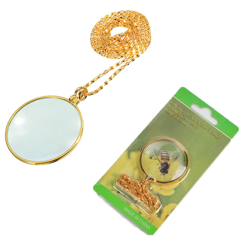5X สังกะสีอัลลอยด์แว่นขยายสร้อยคอ HD อ่านของขวัญหนังสือพิมพ์เครื่องประดับจี้