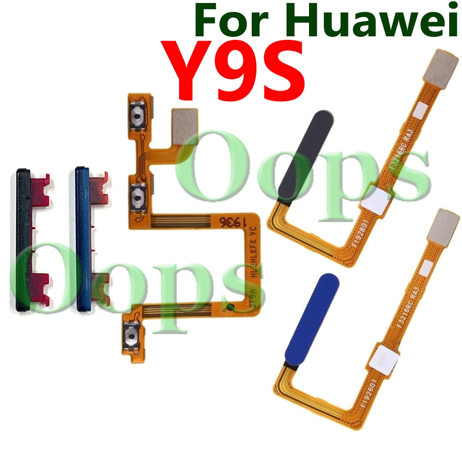 มีฟังก์ชั่นลายนิ้วมือสําหรับ Huawei Y9s กลับปุ่ม Home เครื่องสแกนลายนิ้วมือเซ็นเซอร์ Return Key + Volume Power ปุ่มสวิทช์ On Off Flex