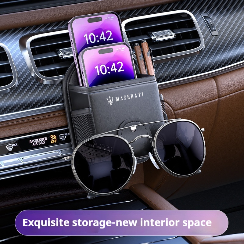 เหมาะสําหรับ Maserati Quattroporte GranTurismo MC20 Levante Grecale Coupe รถ air outlet กระเป๋าเก็บโ