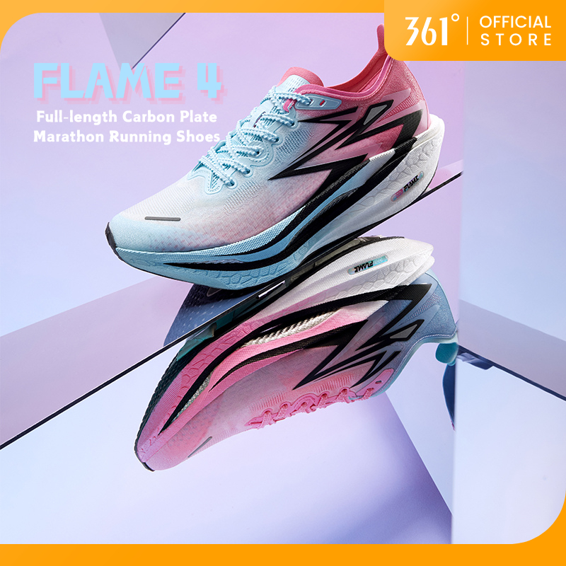 【6.10-6.20 ราคาต่ำจำกัดเวลา】361 Degrees Flame 4.0 รองเท้าวิ่งมาราธอนระดับมืออาชีพสำหรับผู้ชายและผู้หญิง ระบายอากาศได้ดี 672512205