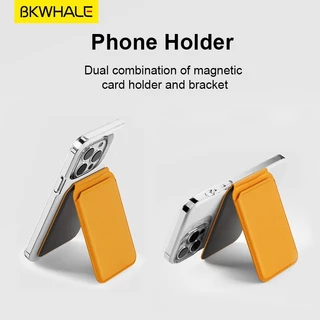 BKWHALE หนังกระเป๋าสตางค์สําหรับ Magsafe ผู้ถือแม่เหล็กสําหรับ iPhone 17 16 15 12 13 14 Pro Samsung S25 S24 S23 Ultra