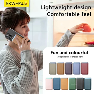 BKWHALE หนังกระเป๋าสตางค์สําหรับ Magsafe ผู้ถือแม่เหล็กสําหรับ iPhone 17 16 15 12 13 14 Pro Samsung S25 S24 S23 Ultra