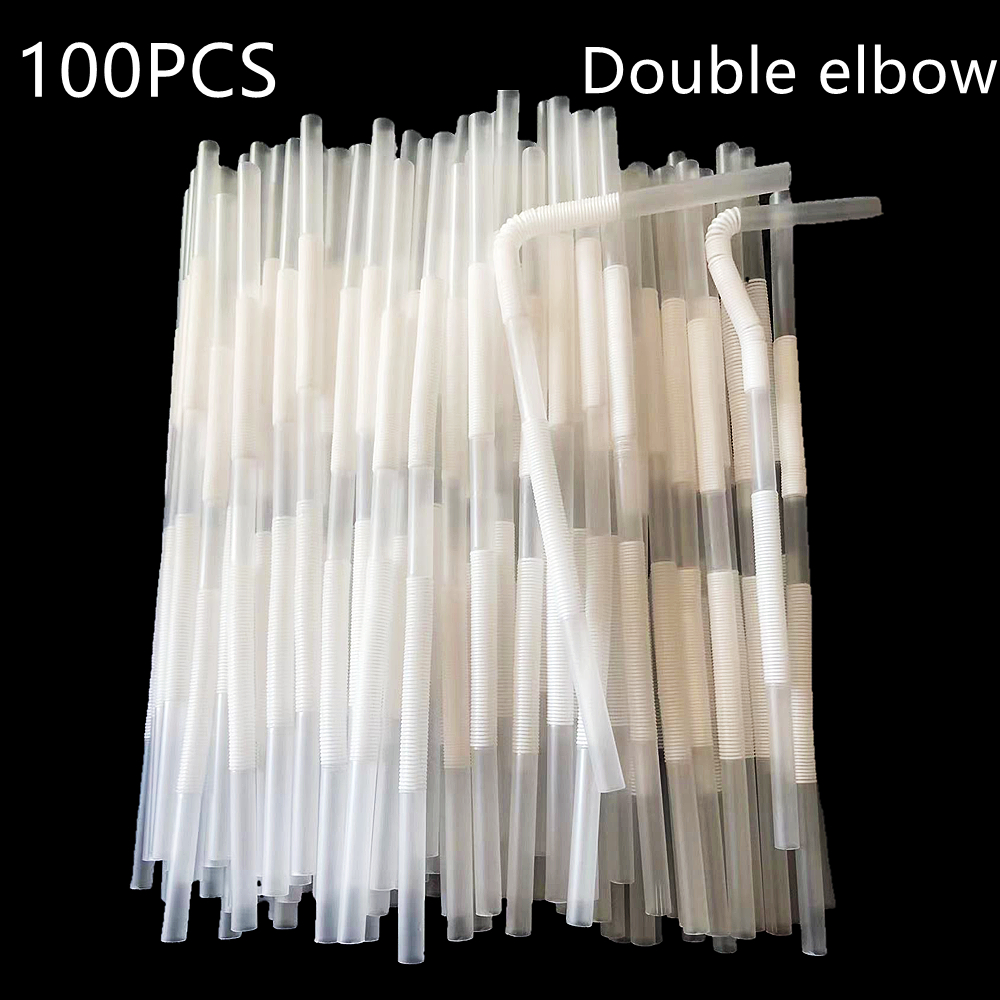 100ชิ้นข้อศอกคู่ฟางเป็นมิตรกับสิ่งแวดล้อมท่อโปร่งใสลดราคา