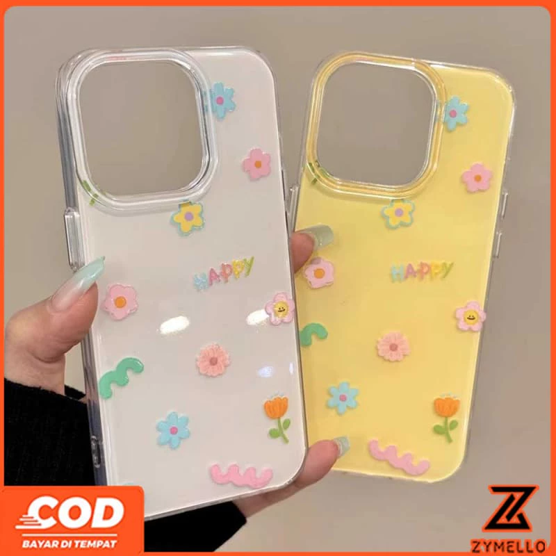 สําหรับ OPPO Reno 16F Reno 15F Reno 14F Reno13 F Reno13 Reno12 F Reno10Pro Reno8T Reno8Z Reno7Z Reno6Z Reno8 Reno5 Reno4 สดและเรียบง่ายดอกไม้สีสันสดใสกันกระแทก TPU มือถือ