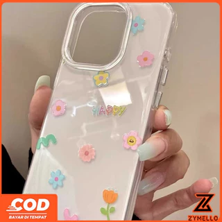 สําหรับ OPPO Reno 16F Reno 15F Reno 14F Reno13 F Reno13 Reno12 F Reno10Pro Reno8T Reno8Z Reno7Z Reno6Z Reno8 Reno5 Reno4 สดและเรียบง่ายดอกไม้สีสันสดใสกันกระแทก TPU มือถือ