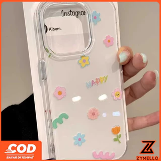สําหรับ OPPO Reno 16F Reno 15F Reno 14F Reno13 F Reno13 Reno12 F Reno10Pro Reno8T Reno8Z Reno7Z Reno6Z Reno8 Reno5 Reno4 สดและเรียบง่ายดอกไม้สีสันสดใสกันกระแทก TPU มือถือ
