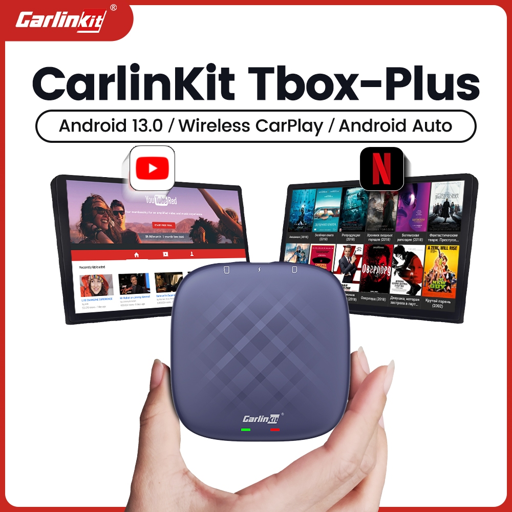 8G+128G CarlinKit Android 13 CarPlay Ai Box Android Auto Wireless CarPlay AI TV Box QCM6125 8-Core Split Screen For Netflix YouTube Google Play Store with GPS