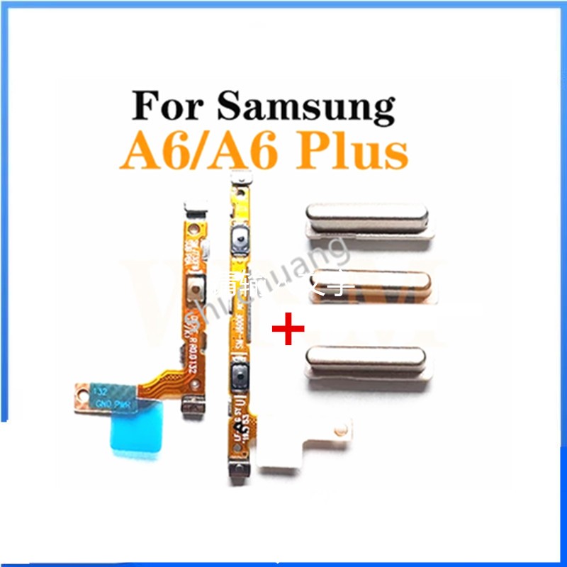 สําหรับ Samsung Galaxy A6 Plus 2018 A600 A605 ปุ่มเปิดปิดปุ่มสวิทช์ด้านข้าง Key Volume Up Down Flex Cable