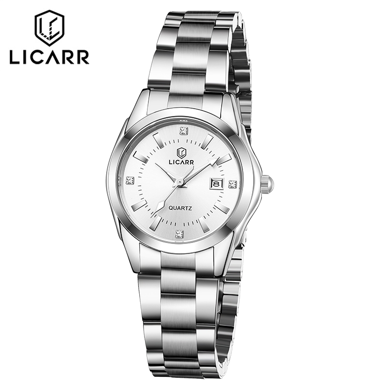 LICARR แบรนด์ชั้นนําแฟชั่นธุรกิจส่องสว่างกันน้ําปฏิทินนาฬิกาผู้หญิง 7302