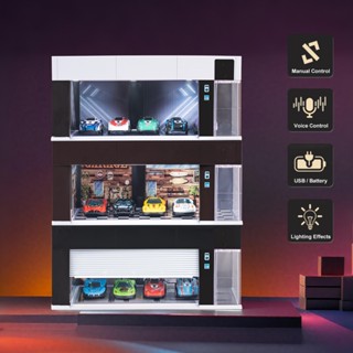 1/64 โมเดลฉากโรงรถไฟฟ้าพร้อมไฟที่จอดรถกรณีการจัดเก็บ สถานที่…