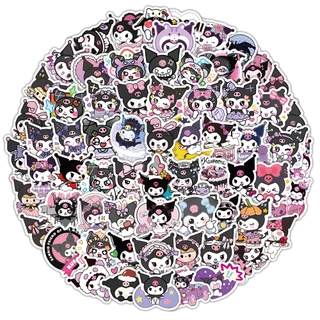 สติ๊กเกอร์สร้างสรรค์ Sanrio น่ารัก การ์ตูน Kuromi Handbook ตกแต่งสติกเกอร์กันน้ํา