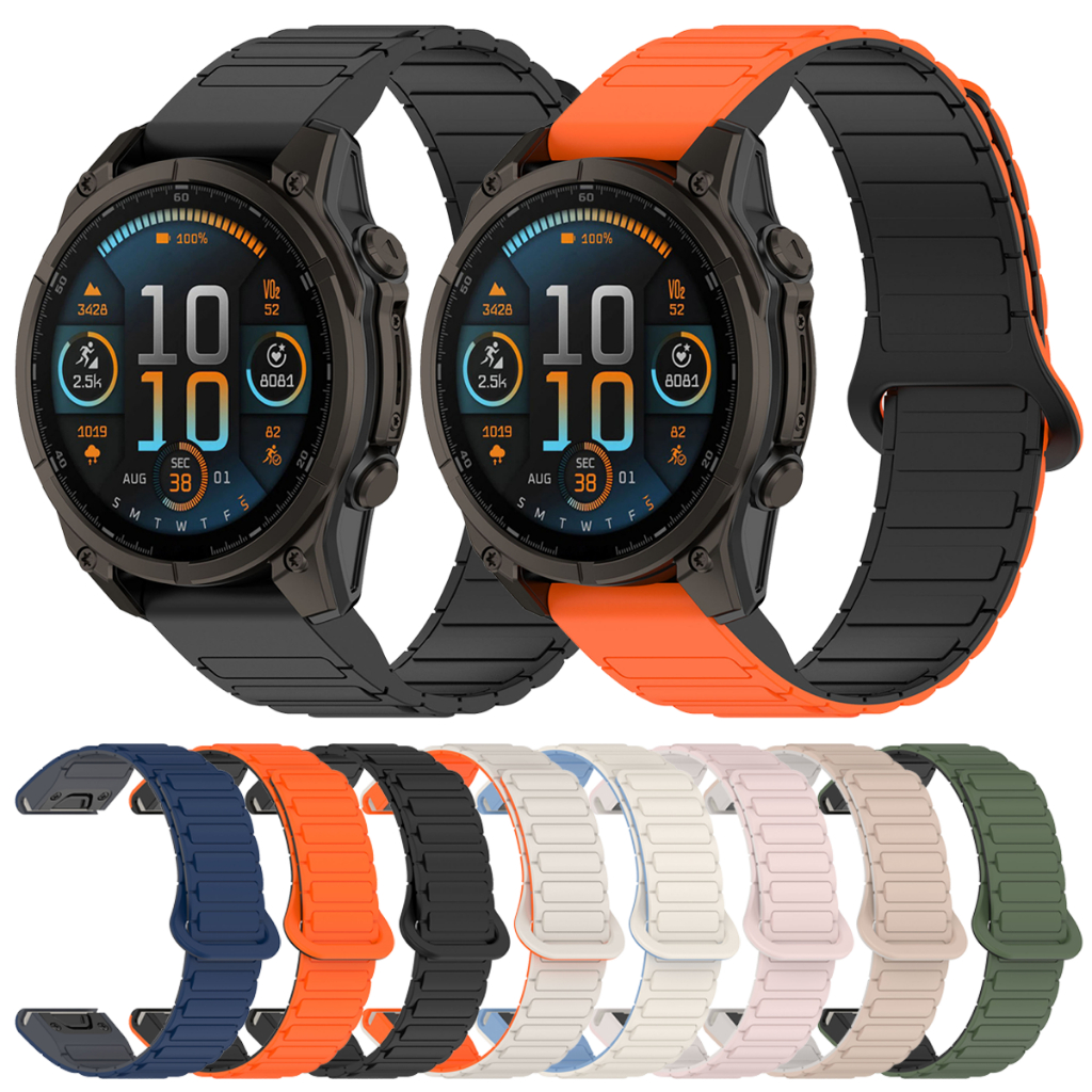 20 มม.22 มม.26 มม.ซิลิโคนสําหรับ Garmin Fenix 8 51 มม.47 มม.7X 6X 5X Plus Fenix 7 6 Pro 7 6 5 Magnetic Watchband สําหรับ Fenix 7S 6S 5S 7S/6S Pro Band สร้อยข้อมือ