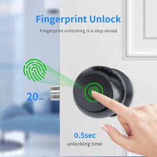 สมาร์ทลูกบิดลายนิ้วมือประตูล็อคสมาร์ทล็อค Biometric ประตูล็อคลายนิ้วมือประตูล็อค TUYA App สําหรับบ้านห้องนอน