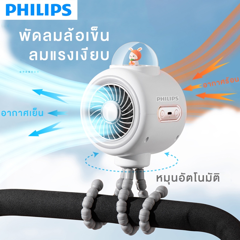 ประกันกรุงเทพ 3ปี ของแท้ พัดลมเด็ก 3600mAh ติดรถเข็น เป่าผมปลอดภัย ไร้สาย ชาร์จได้ ปิดเสียง หนีบได้