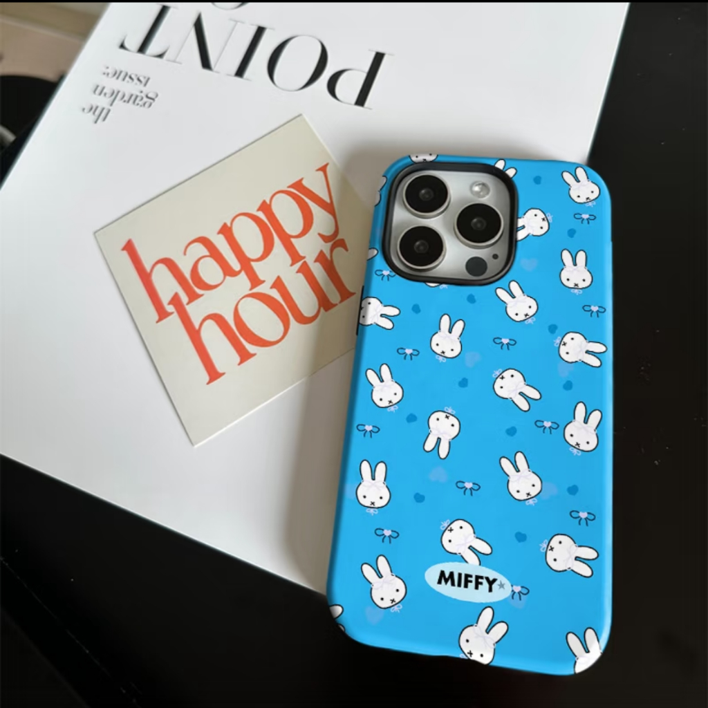 น่ารักรูปแบบกระต่ายสีขาวยืนป้องกันกรณีสําหรับiPhone 11 รูปที่ 3