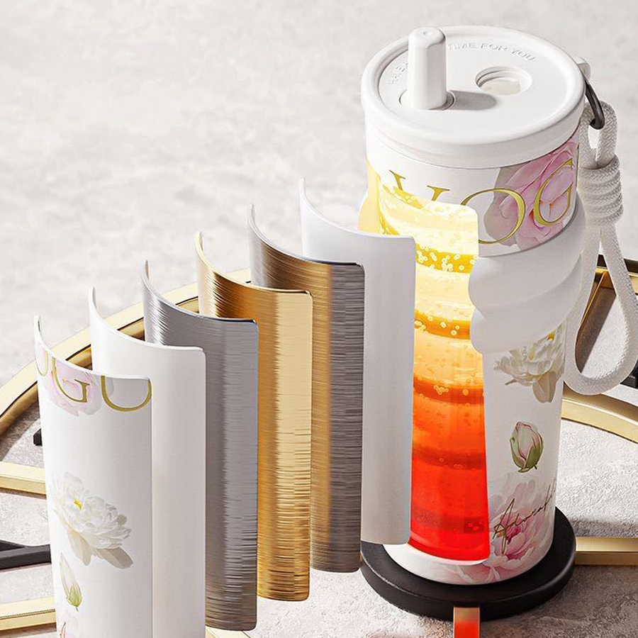 PISUZ WAY （26oz/780ml）แก้วกาแฟสแตนเลสซับเซรามิกพร้อมฝาปิดกระติกน้ําสูญญากาศ Tumbler Floral Series - รูปที่ 5